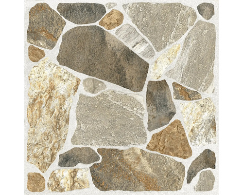 Placă ceramică cu aspect de piatră naturală în model poligonal