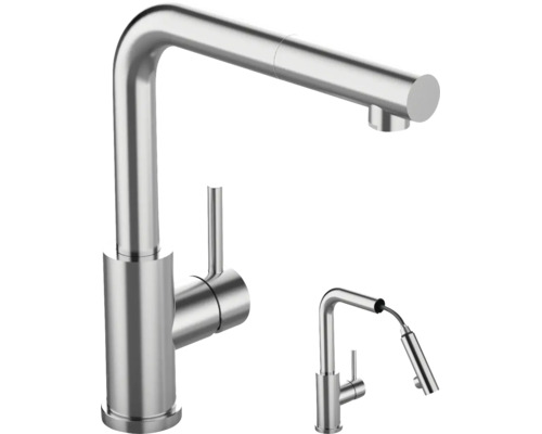Baterie bucătărie cu duș SERIES SEGIN inox periat buc