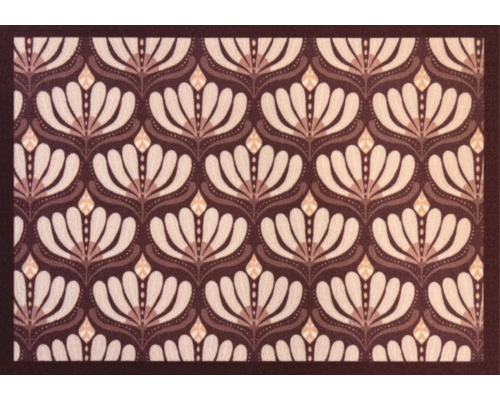 Covoraș de intrare cu model floral simetric tip Art Deco, pentru utilizare în interior.