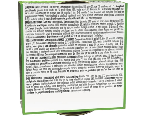 Hrana complementara pentru catei Schesir cu pui si aloe vera la conserva