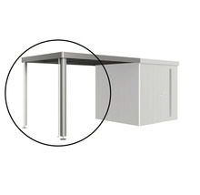 Vedere detaliată a unui carport metalic cu magazie integrată pentru utilizare în exterior.