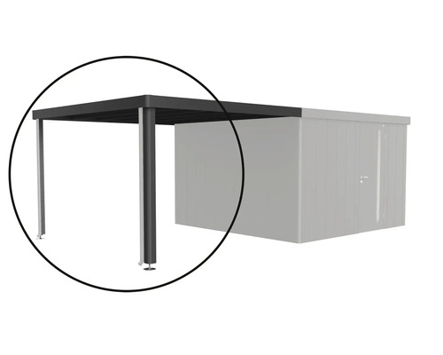 Element de extensie pentru casuta de gradina tip carport sau copertina de terasa cu doi stalpi de sustinere
