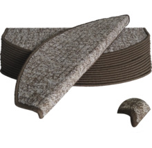 Stiva de covorase pentru trepte in forma de semiluna din material textil cu textura