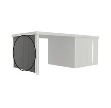 Element de perete pentru casă de grădină cu carport, perete lateral din lemn profilat, paravan de protecție pentru exterior.