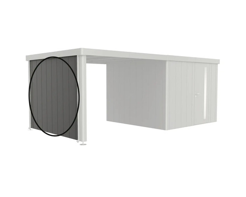 Element de perete pentru casă de grădină cu carport, perete lateral din lemn profilat, paravan de protecție pentru exterior.