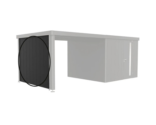 Element de perete lateral pentru căsuță de grădină cu carport, panouri verticale, accesoriu potrivit pentru construcții de grădină