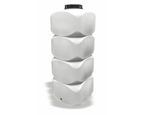 Rezervor de apă din plastic cu design modern prevăzut cu capac și racord pentru utilizarea apei de ploaie