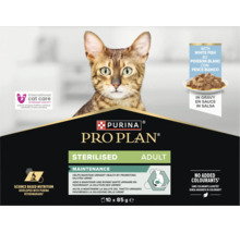 Hrana pentru pisici Purina Pro Plan Adult Sterilised cu peste alb in sos, 10 ori 85 grame ambalaj multiplu