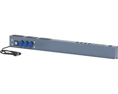 Multipriză metalică pentru banc de lucru cu întrerupător pornit-oprit și cablu de conectare
