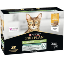 Hrana umeda pentru pisici Purina Pro Plan Sterilised Adult cu pui sub forma de mousse 12 ori 85 grame pachet multiplu