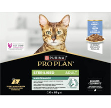 Hrană pentru pisici Purina Pro Plan Adult Sterilised cu iepure în sos, 10 ori 85 grame multipachet pentru susținerea tractului urinar.