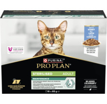 Hrana pentru pisici Purina Pro Plan Sterilised Adult cu iepure în sos, pachet multiplu 10 ori 85 grame