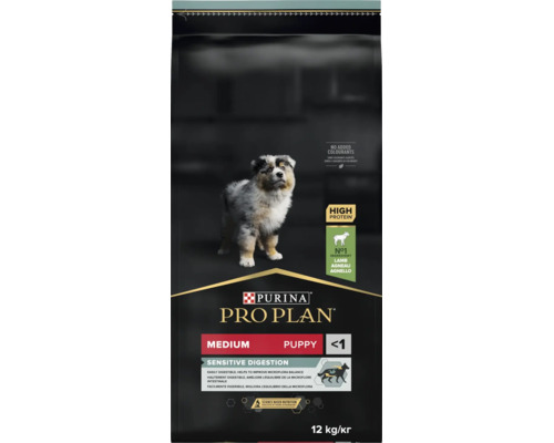 Hrană pentru pui de câine Purina Pro Plan Medium Puppy Sensitive Digestion cu miel 12 kilograme