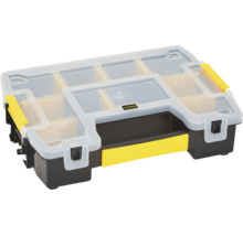 Cutie de sortare Stanley cu capac transparent și compartimente detașabile pentru depozitarea pieselor mici.
