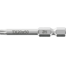 Bit de șurubelniță Wera TX 20 pe 50 milimetri din oțel pentru șuruburi Torx