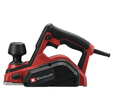 Rindea electrică Einhell cu reglare a adâncimii de așchiere și mâner ergonomic pentru prelucrarea lemnului.