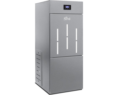 Cazan / Centrală termică pe peleți Ferroli BioPellet Pro 24 24kW, complet echipat pentru încălzire, panou digital comandă, 156,4x63,8x77,2 cm