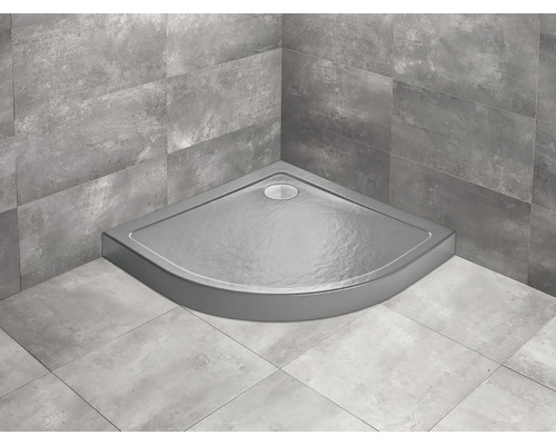 Cădiță de duș semirotundă Radaway Doros A Compact 90x90x11,5 cm acril antracit SDRA9090-05-64S