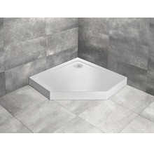 Cădiță de duș pentagonală Radaway Doros PT Compact Stone White 90x90x11,5 cm acril alb SDRPTP9090-05-04S-thumb-0