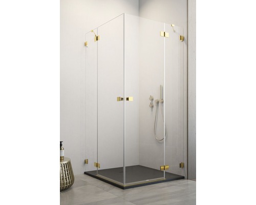 Ușă cabină duș Radaway Essenza Pro Gold KDD 90x200 cm sticlă transparentă profil auriu dreapta