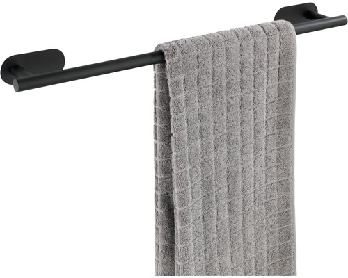 Suport negru pentru prosoape cu prosop