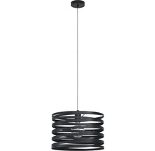 Lampa suspendată neagră cu design deschis, orizontal, circular