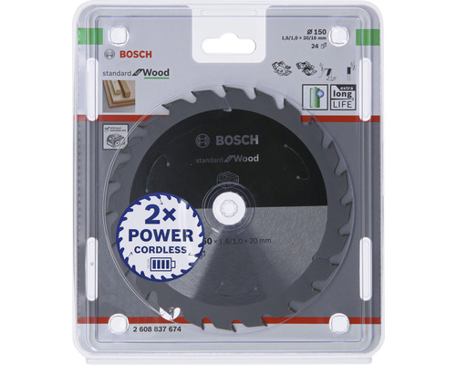 Disc circular Bosch Standard for Wood, diametru de 150 milimetri