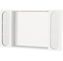 Dulap baie cu oglindă Savini Due Crea, poliță și iluminare LED, PAL/sticlă lustruită, 92x57 cm alb IP44-thumb-0