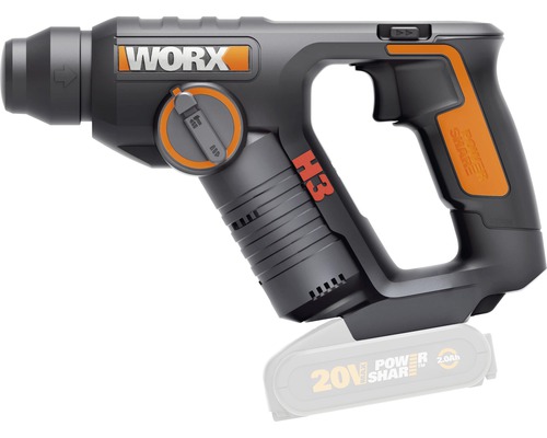 Ciocan rotopercutor fără acumulator Worx WX394.91 H3 20V max. 1,5J SDS-plus, incl. adaptor mandrină rapidă