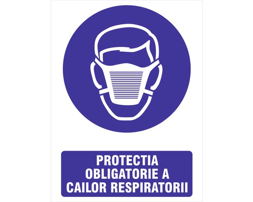 Indicator avertizare „Protecția obligatorie a căilor respiratorii” (Coronavirus) Panou: Protecția obligatorie a căilor respiratorii