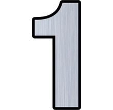 Număr casă „1” pentru poartă/ușă, material plastic ABS argintiu-thumb-0