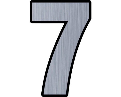 Număr casă „7” pentru poartă/ușă, material plastic ABS argintiu