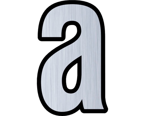 Literă casă „a” pentru poartă/ușă, material plastic ABS argintiu
