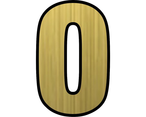 Număr casă „0” pentru poartă/ușă, material plastic ABS auriu