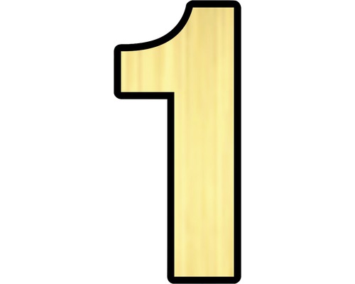 Număr casă „1” pentru poartă/ușă, material plastic ABS auriu