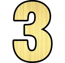 Număr casă „3” pentru poartă/ușă, material plastic ABS auriu-thumb-0
