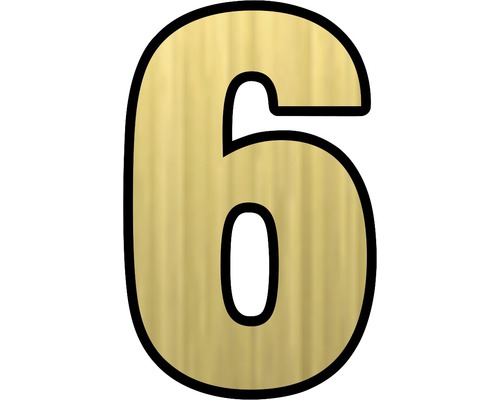 Număr casă „6” pentru poartă/ușă, material plastic ABS auriu-0