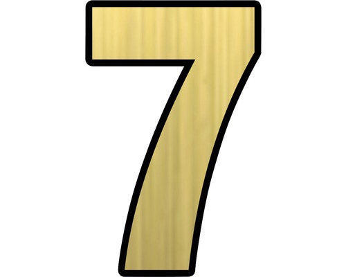 Număr casă „7” pentru poartă/ușă, material plastic ABS auriu