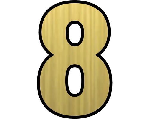 Număr casă „8” pentru poartă/ușă, material plastic ABS auriu