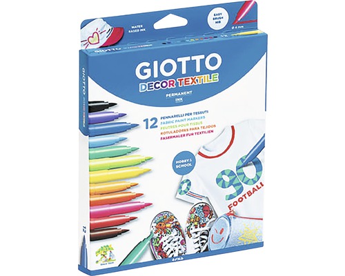 Set 12 markere pentru textile Giotto