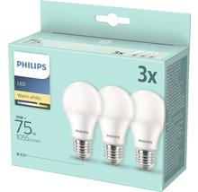 Pachet cu trei becuri LED Philips cu soclu E27