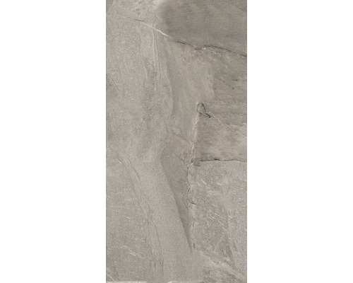 Placă de gresie gri cu aspect de piatră.