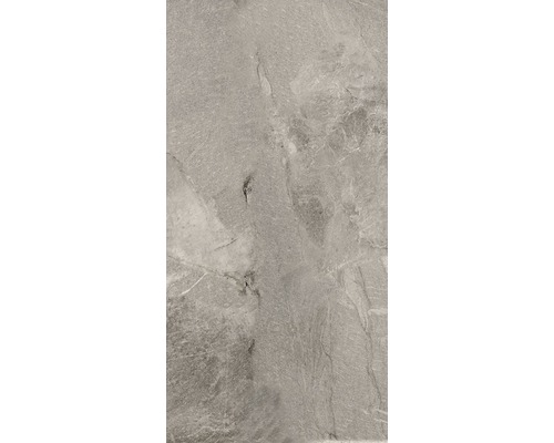 Placă ceramică porțelanată gri cu aspect de marmură.