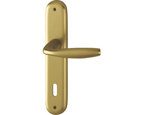Mânere cu șild ușă interior Hoppe New York 90/240 mm, pentru cheie BB, bronz Mâner de ușă cu rozetă lungă pentru uși de interior