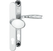 Mânere mobil/fix cu șild ușă intrare Hoppe New York 92/247 mm, pentru cilindru, argintiu-thumb-0