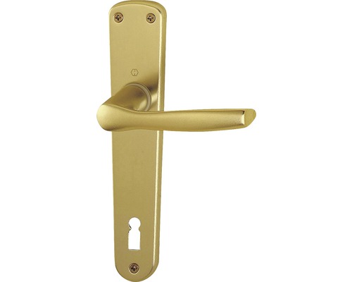 Mânere cu șild ușă interior Hoppe Milano 90/206 mm, pentru cheie BB, bronz Feronerie ușă cu placă lungă și gaură pentru cheie