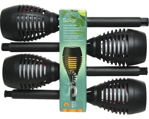 Set de patru torțe solare de grădină Lumineo