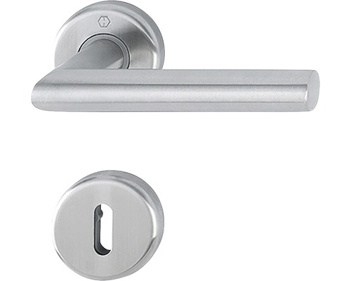 Mânere cu rozetă ușă interior Hoppe Utrecht, pentru cheie BB, oțel inoxidabil Set clanță de ușă din metal cu rozetă pentru cheie