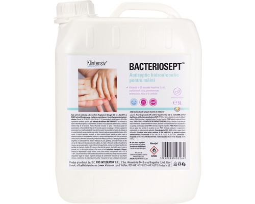 Soluție antiseptică de mâini Klintensiv Bacteriosept 5L Soluție antiseptică de mâini Klintensiv Bacteriosept 5L