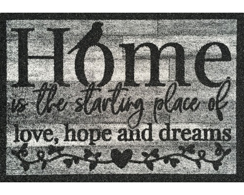Covoraș intrare Home Love Hope Dreams gri 50x70 cm